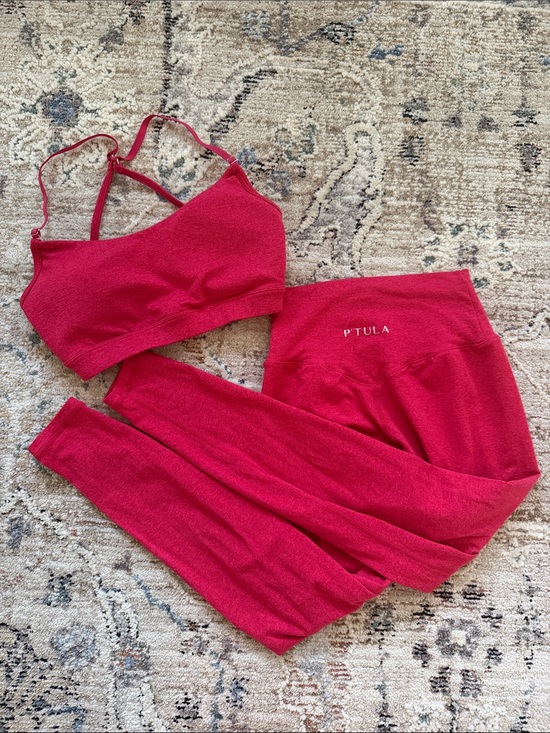 P'tula Other - P'tula Bright Red Seamless Bralette & Leggings Set